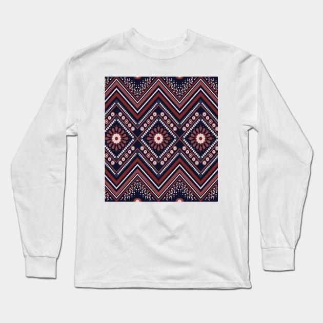 Geometric ethnic seamless pattern Long Sleeve T-Shirt by DifferPP